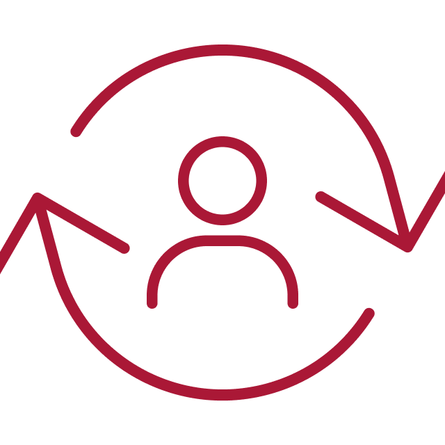 Icon: 360-Grad-Mitarbeiterblick (H4easy) Symbol für ganzheitliche Mitarbeiteransicht zur Optimierung von HR-Prozessen und Transparenz.